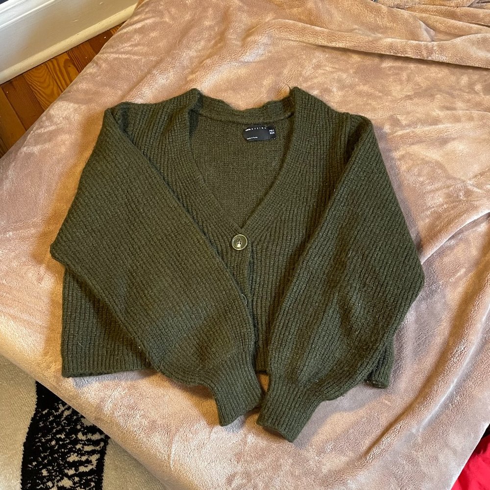Green Cardigan Sweater